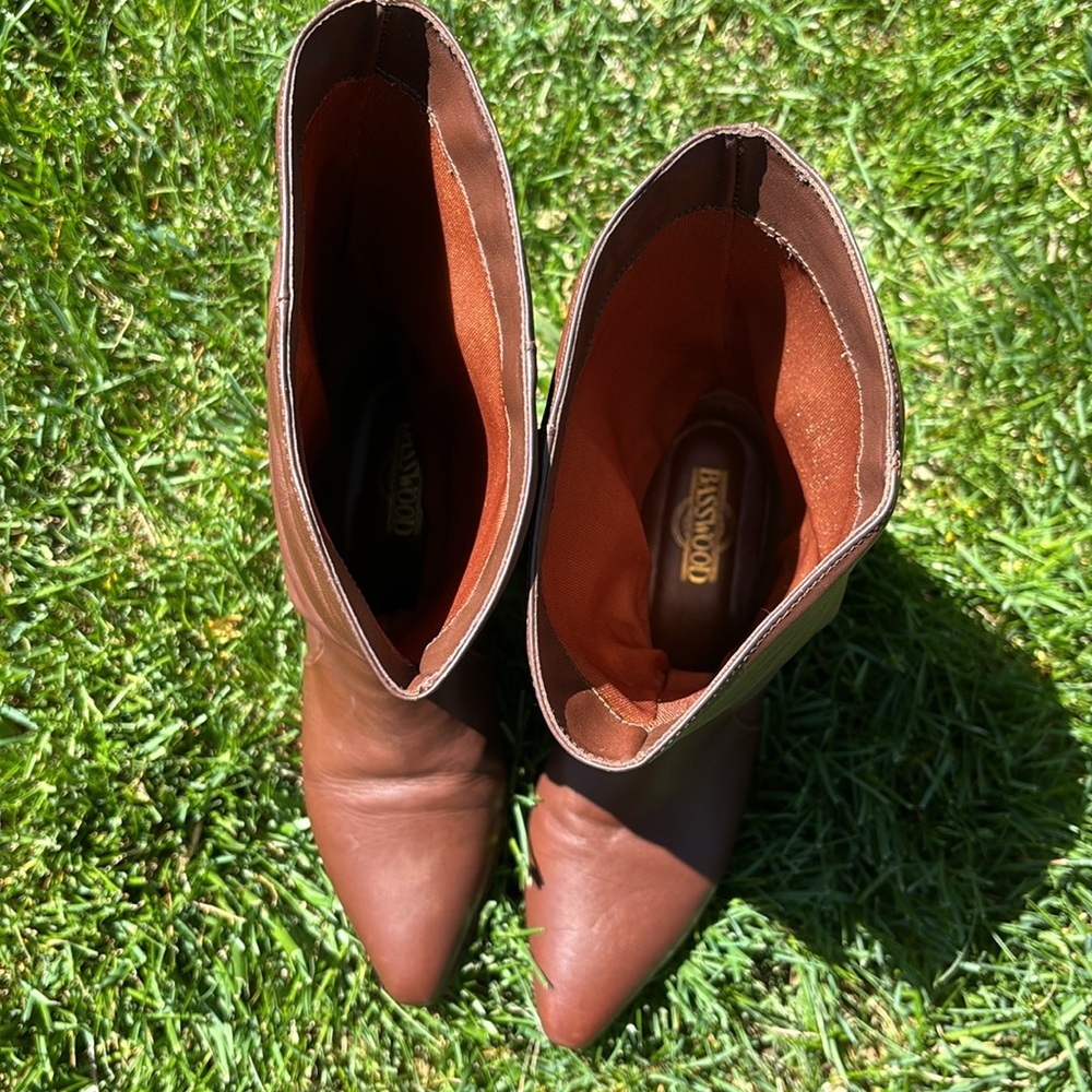 Basswood | Vintage Leather mahogany Slouch boot - Picture 2 of 6